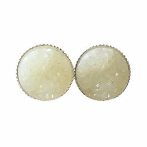 3 for 15🎀chunky white Drusy style silver earrings